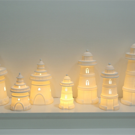 CERAMIC OCEAN DECOR LIGHTHOUSE WITH LED
